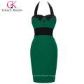 Grace Karin Backless Halter Hips-Wrapped Vintage Retro Bodycon Kleid Sexy CL008944-2